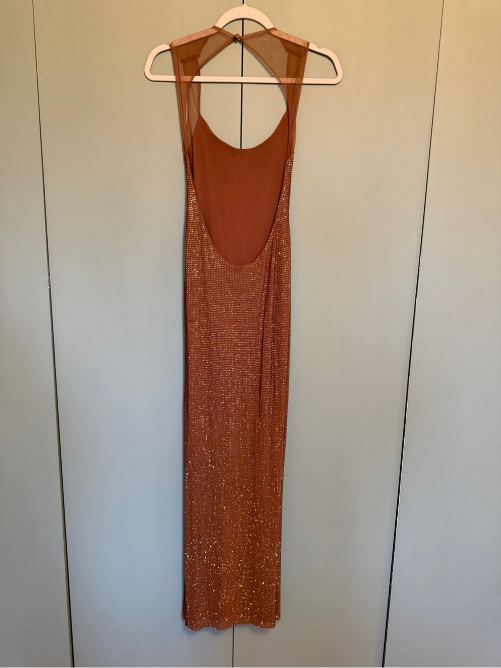 Meshki Jasmyn
Hot Fix Maxi Dress With Mesh Back Chocolate Xxs - Picture 4 of 5